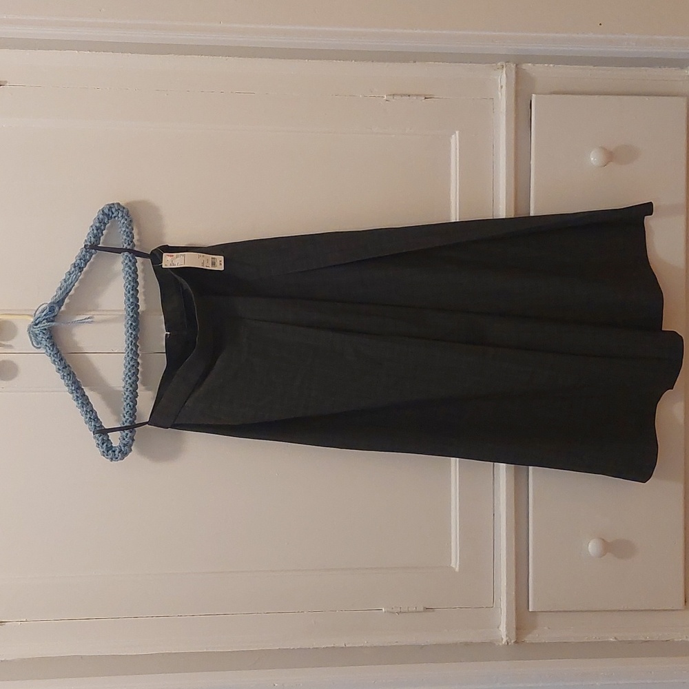 Gray and black plaid long high waisted skirt